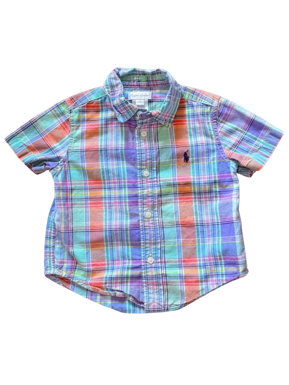 Ralph Lauren - Madras Plaid SS Button-Front Shirt Multicolor 18M